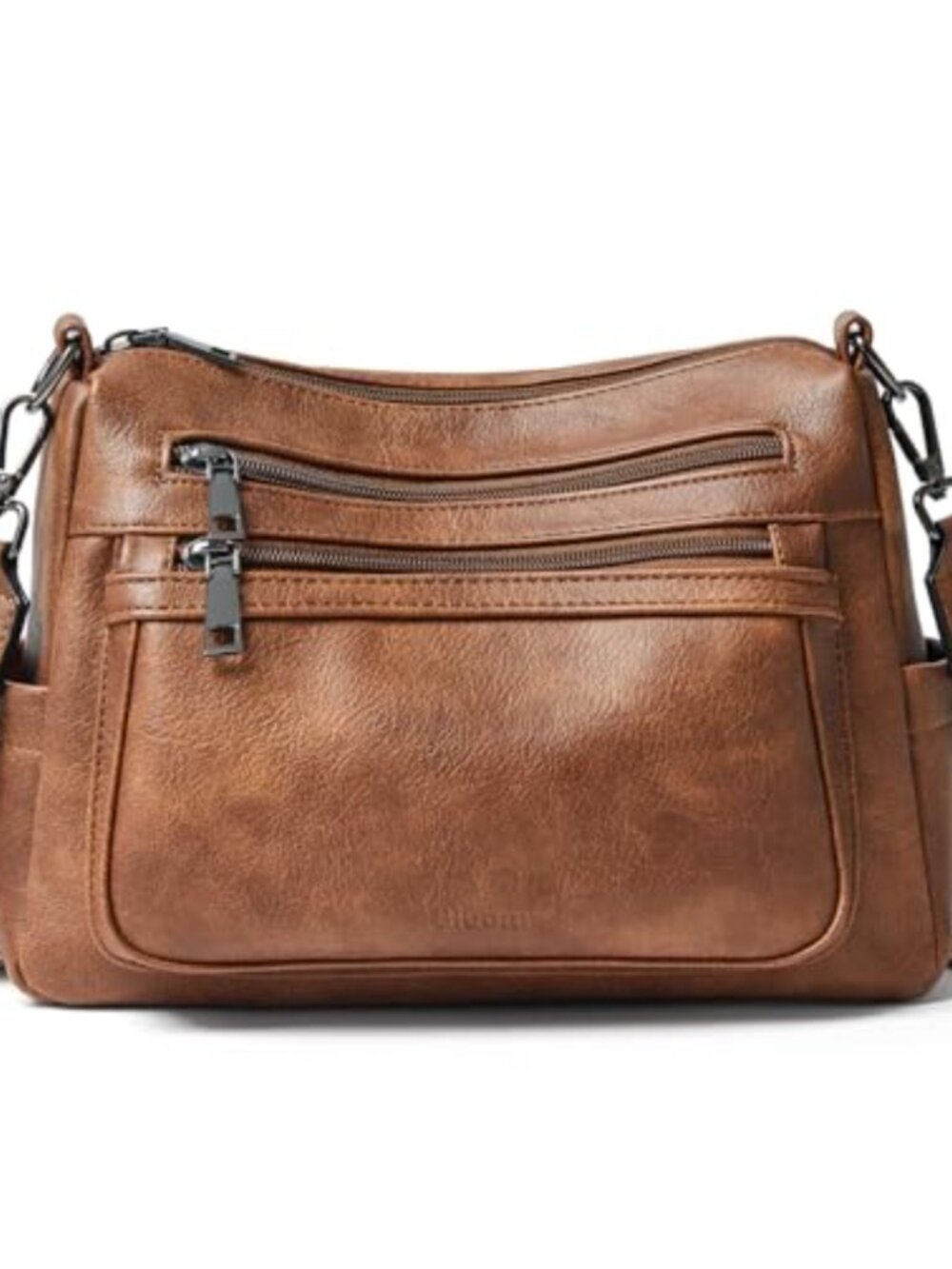 Vegan Leather Crossbody Bag with Adjustable Wide Strap Medium